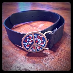 (3/$10) Peace Sign Buckle Belt